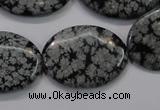 COB56 15.5 inches 22*30mm oval Chinese snowflake obsidian beads