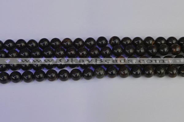 COB653 15.5 inches 10mm round gold black obsidian beads wholesale