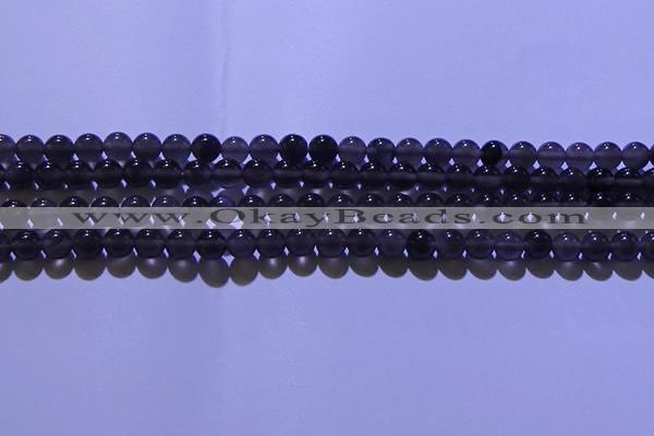 COB701 15.5 inches 6mm round ice black obsidian beads wholesale