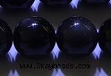 COB707 15.5 inches 18mm round ice black obsidian beads wholesale