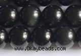 COB721 15.5 inches 6mm round black obsidian gemstone beads