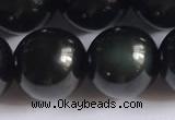 COB725 15.5 inches 14mm round black obsidian gemstone beads