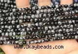 COB758 15.5 inches 4mm round snowflake obsidian beads wholesale