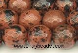 COB776 15 inches 8mm faceted round mahogany obsidian beads