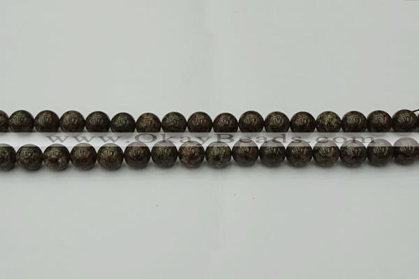 COB802 15.5 inches 8mm round red snowflake obsidian beads