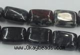 COJ05 15.5 inches 13*18mm rectangle blood jasper gemstone beads