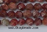 COJ1006 15.5 inches 6mm faceted nuggets pomegranate jasper beads