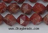 COJ1008 15.5 inches 10mm faceted nuggets pomegranate jasper beads