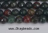 COJ310 15.5 inches 4mm faceted round Indian bloodstone beads