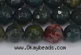 COJ312 15.5 inches 8mm faceted round Indian bloodstone beads