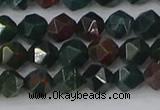 COJ320 15.5 inches 6mm faceted nuggets Indian bloodstone beads