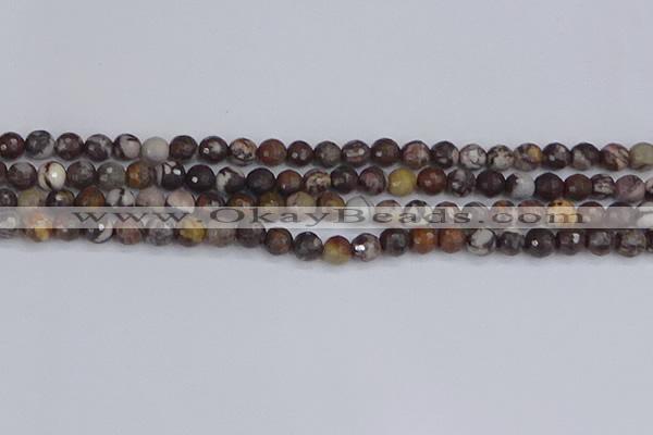 COJ361 15.5 inches 6mm faceted round outback jasper beads