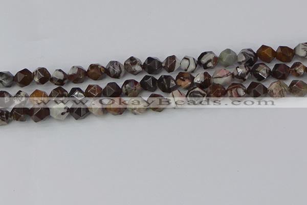 COJ372 15.5 inches 8mm faceted nuggets outback jasper beads