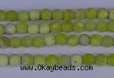 COJ400 15.5 inches 4mm round matte olive jade beads wholesale