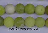 COJ403 15.5 inches 10mm round matte olive jade beads wholesale