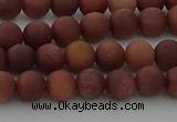 COJ471 15.5 inches 6mm round matte African blood jasper beads