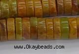 COJ622 15.5 inches 3*10mm heishi orpiment jasper beads