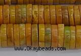 COJ623 15.5 inches 3*12mm heishi orpiment jasper beads