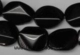 CON105 15.5 inches 15*20mm cut oval black onyx gemstone beads