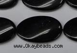 CON59 15.5 inches 18*30mm twisted oval black onyx gemstone beads