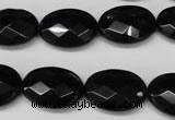 CON66 15.5 inches 15*20mm faceted oval black onyx gemstone beads