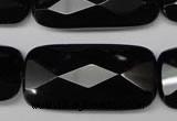 CON93 15.5 inches 20*40mm faceted rectangle black onyx gemstone beads