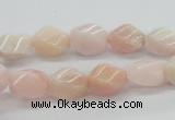 COP06 15.5 inches 9*12mm twisted rice natural pink opal beads wholesale