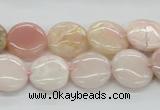 COP09 15.5 inches 14mm flat round natural pink opal beads wholesale