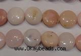 COP1014 15.5 inches 12mm flat round natural pink opal gemstone beads