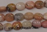 COP1021 15.5 inches 8*10mm oval natural pink opal gemstone beads