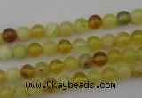 COP1200 15.5 inches 4mm round yellow opal gemstone beads