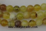 COP1202 15.5 inches 8mm round yellow opal gemstone beads