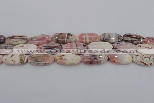 COP1281 15.5 inches 15*30mm oval natural pink opal gemstone beads