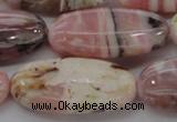 COP1282 15.5 inches 20*40mm oval natural pink opal gemstone beads