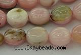 COP1294 15.5 inches 10mm flat round natural pink opal beads