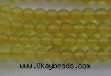 COP1300 15.5 inches 4mm round natural yellow opal gemstone beads