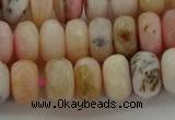 COP1323 15.5 inches 6*10mm faceted rondelle natural pink opal beads