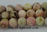 COP1331 15.5 inches 6mm round matte natural pink opal gemstone beads