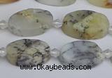 COP1431 15.5 inches 10*16mm oval white opal gemstone beads