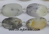 COP1432 15.5 inches 12*18mm oval white opal gemstone beads