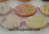 COP1437 15.5 inches 12*18mm oval natural pink opal gemstone beads