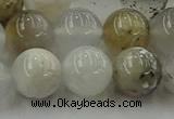 COP1453 15.5 inches 10mm round grey opal gemstone beads