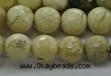 COP1472 15.5 inches 8mm faceted round African opal gemstone beads