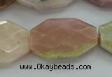 COP1493 15.5 inches 22*30mm faceted freeform natural pink opal beads