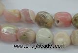 COP15 15.5 inches 10*12mm nugget natural pink opal beads wholesale