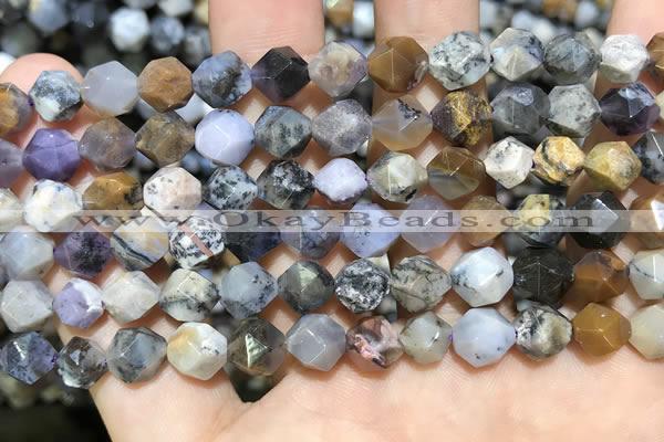 COP1516 15.5 inches 6mm faceted nuggets amethyst sage opal beads