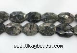 COP1552 30*40mm - 35*45mm faceted octagonal grey opal beads