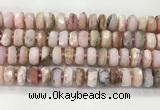 COP1553 15.5 inches 6*12mm - 8*13mm faceted tyre natural pink opal beads