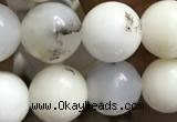 COP1585 15.5 inches 8mm round white opal gemstone beads