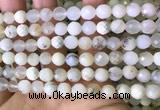 COP1667 15.5 inches 8mm faceted round white opal beads